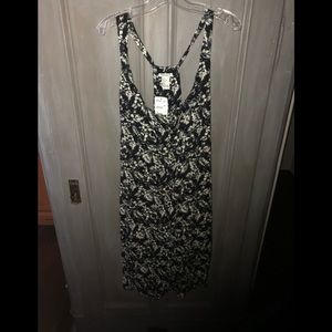 Black and white floral print overall romper